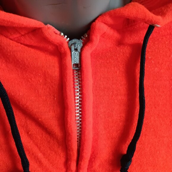 Men's Large Vintage 1980's Hoody Jacket Golden Harvest Farmer Patch Drawstring - Picture 4 of 9